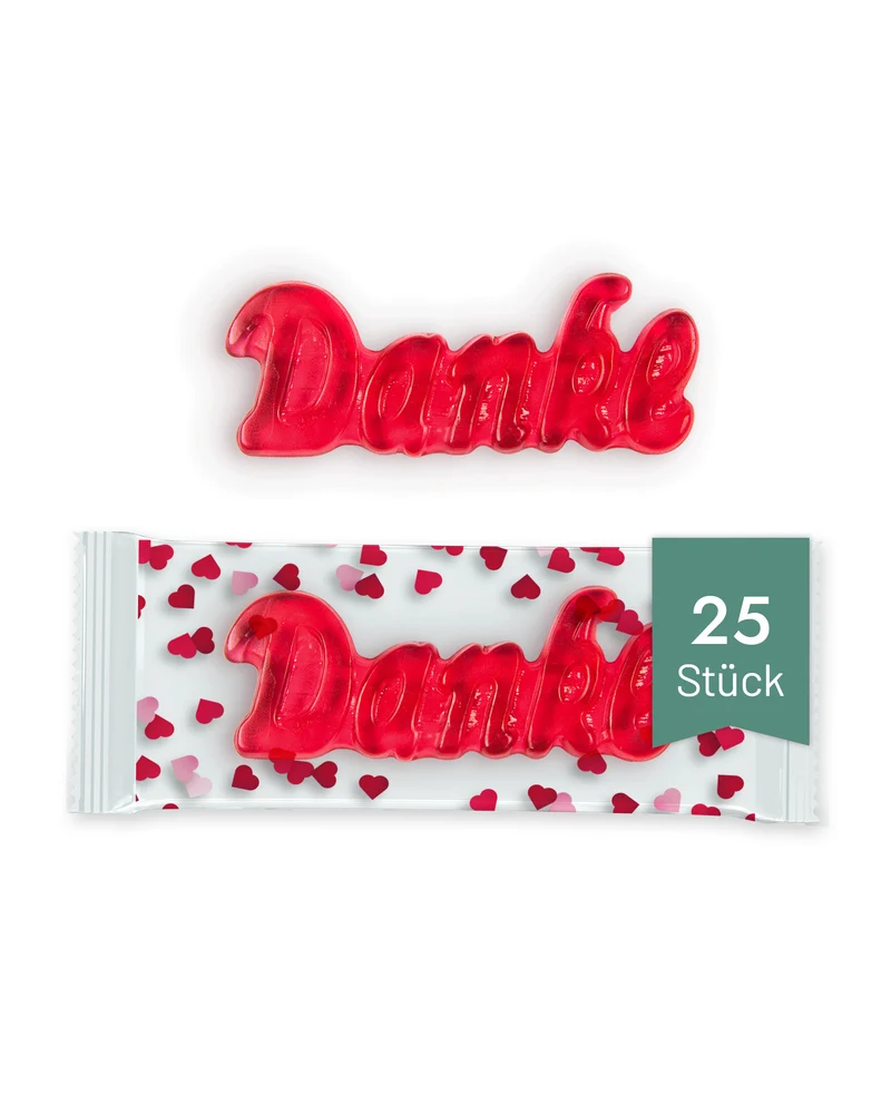 Fruchtgummi 1er Danke 12g, 10 | 25 | 50 Stück