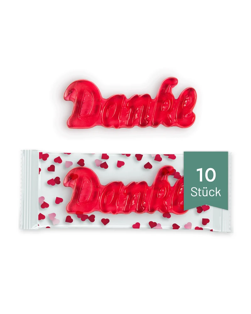 Fruchtgummi 1er Danke 12g, 10 | 25 | 50 Stück