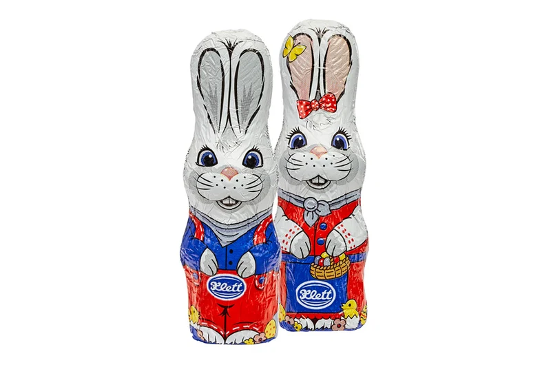 Kleiner Schoko Hase in Stanniolfolie