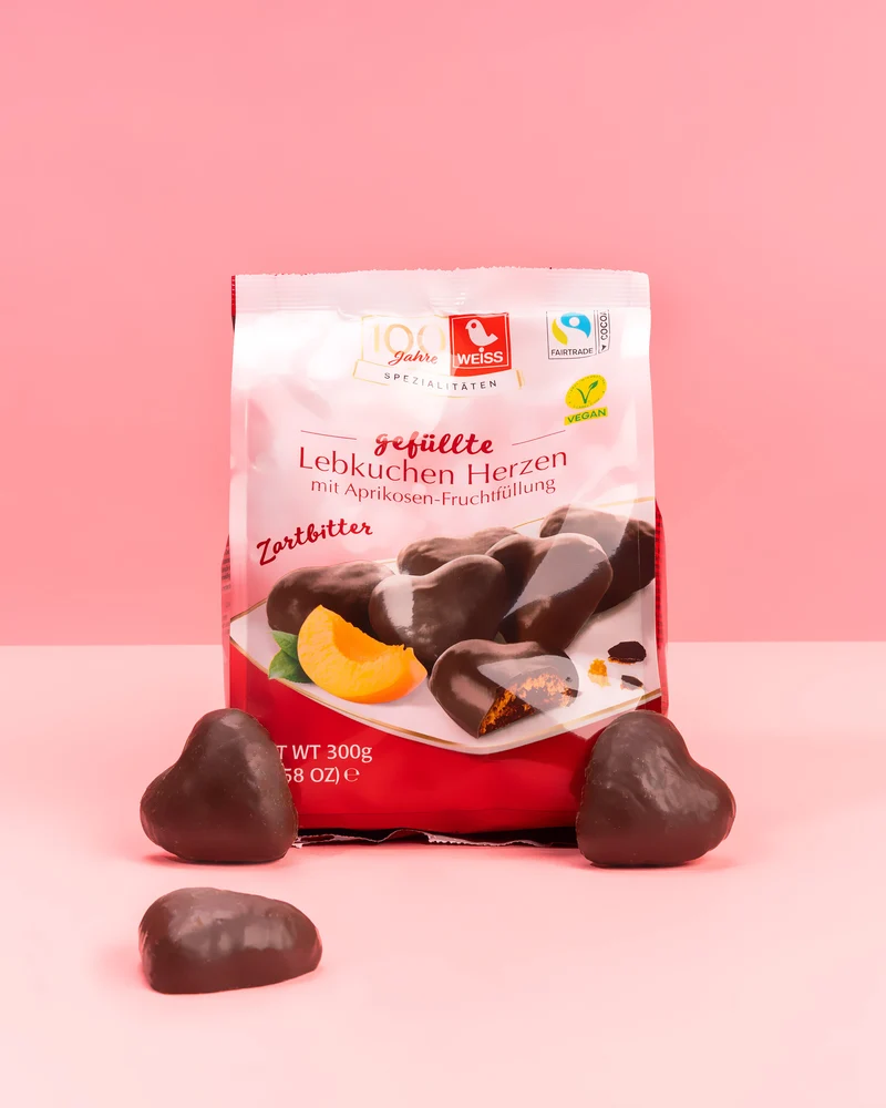 Weiss Lebkuchen Herzen – mit Aprikosenfüllung