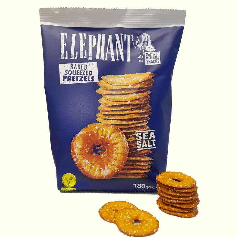 Elephant Baked Squeezed Pretzels Sea Salt mit Meersalz 180g