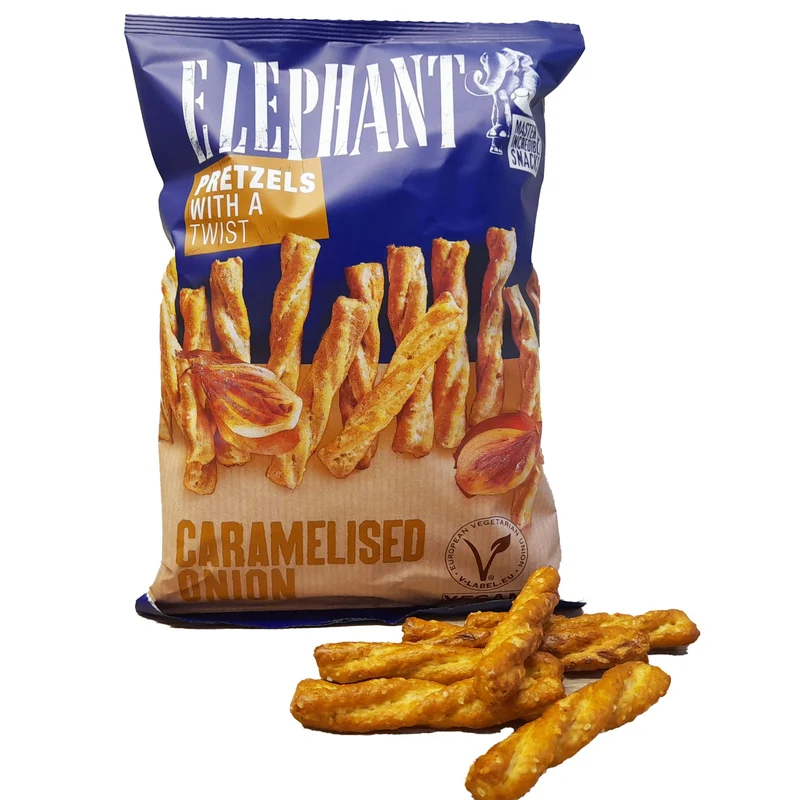 Elephant Twisted Pretzels Caramelised Onion Zwiebeln 160g