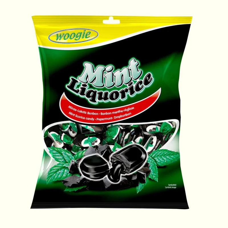Woogie Bonbons Mint Liquorice gefüllte Bonbons 170g