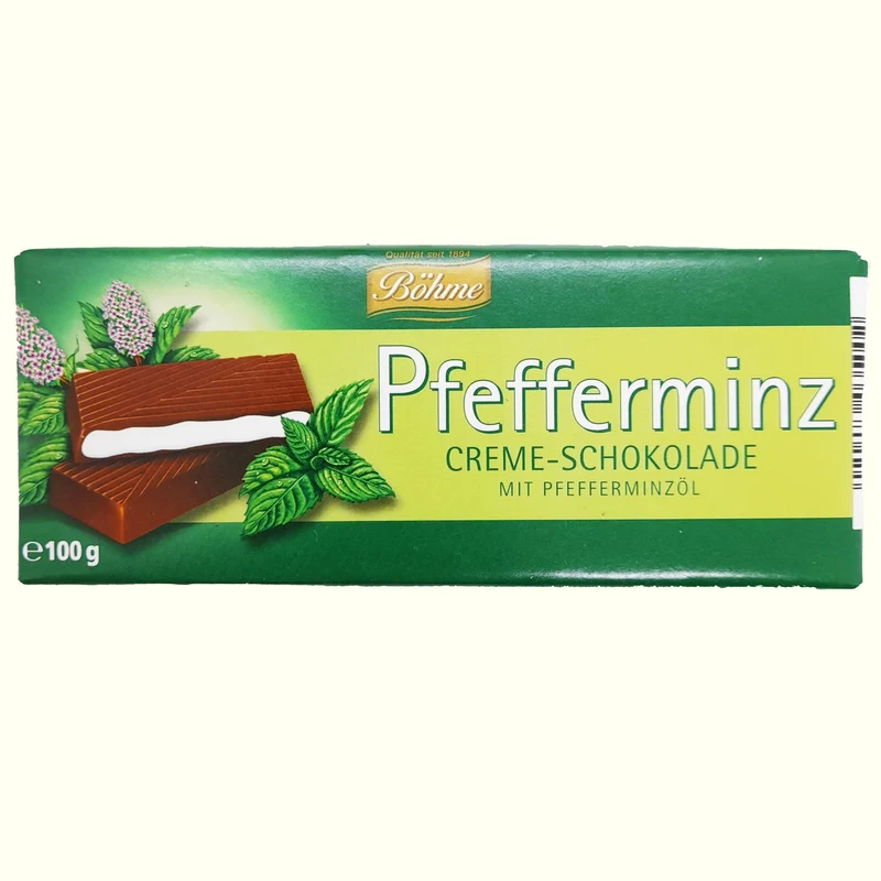 Böhme Pfefferminz Creme- Schokolade mit Minzöl 100g