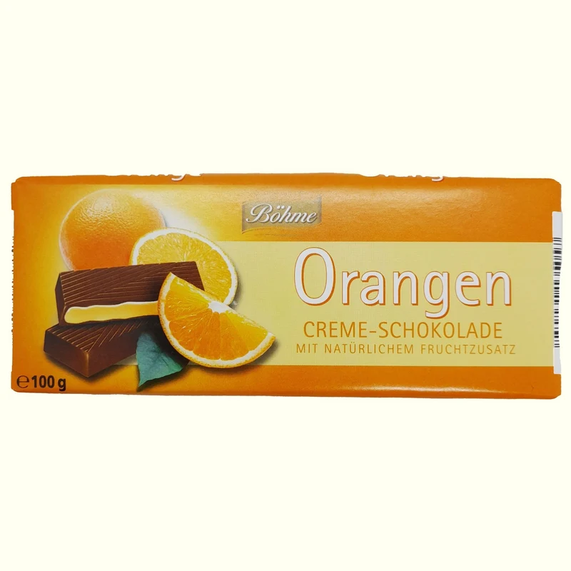 Böhme Orangen Creme- Schokolade mit Fruchtzusatz 100g