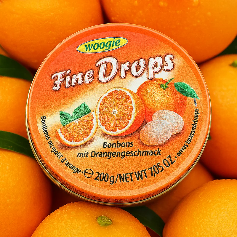 Woogie Fine Drops Bonbons mit Orangengeschmack 200g