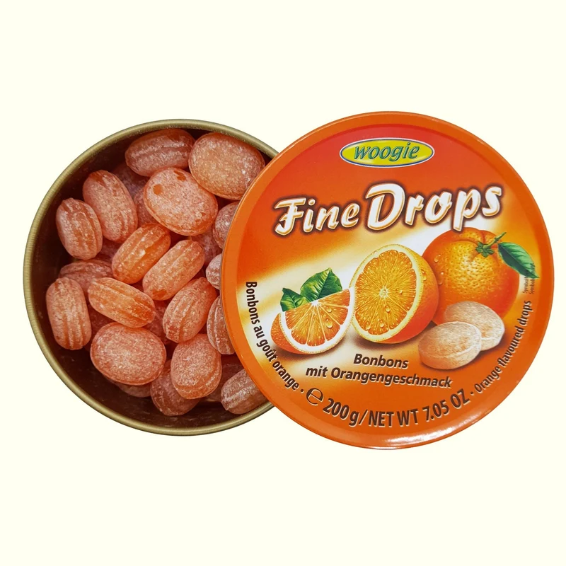 Woogie Fine Drops Bonbons mit Orangengeschmack 200g