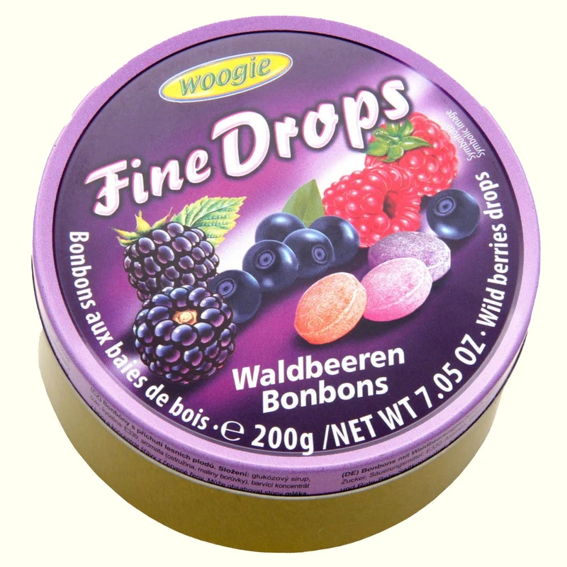 Woogie Fine Drops Bonbons mit Waldbeeren Geschmack 200g