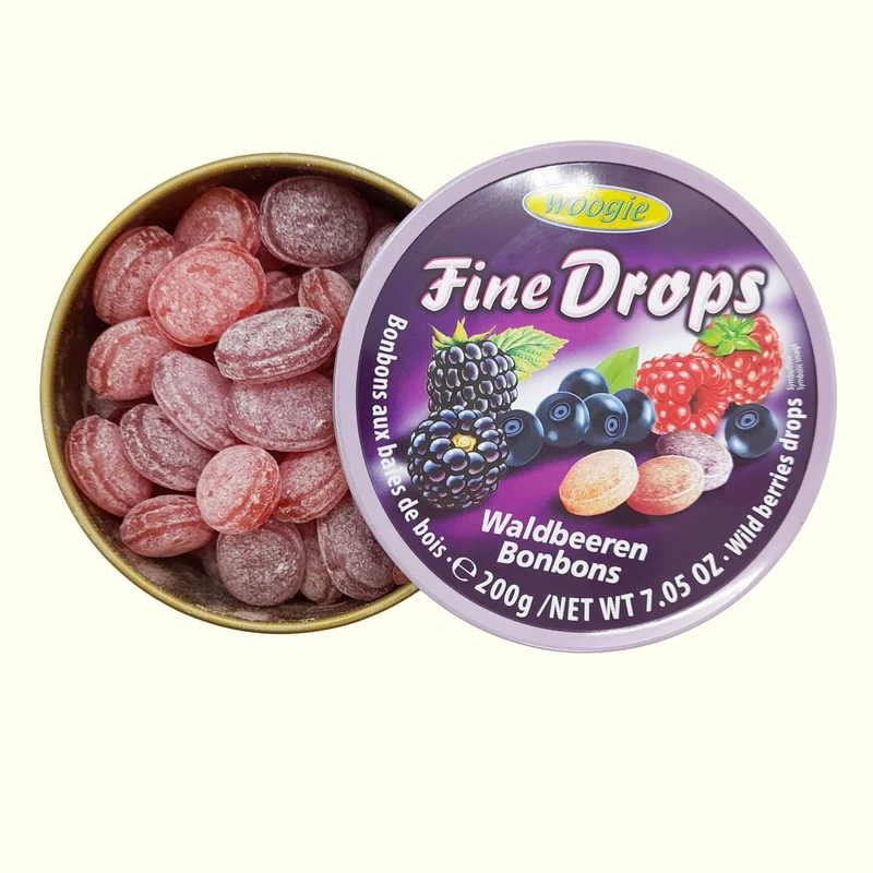 Woogie Fine Drops Bonbons mit Waldbeeren Geschmack 200g
