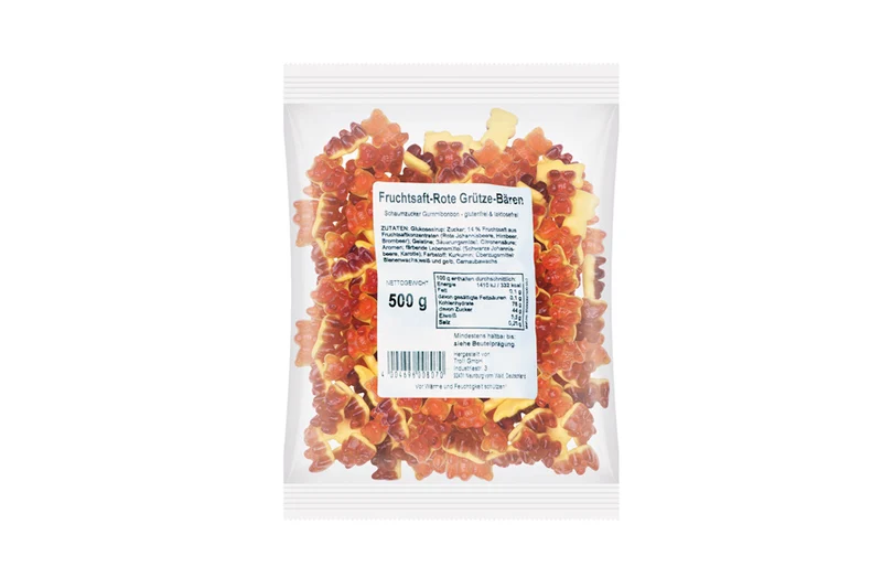 Fruchtgummi Rote-Grütze-Bären – mit Fruchtsaft