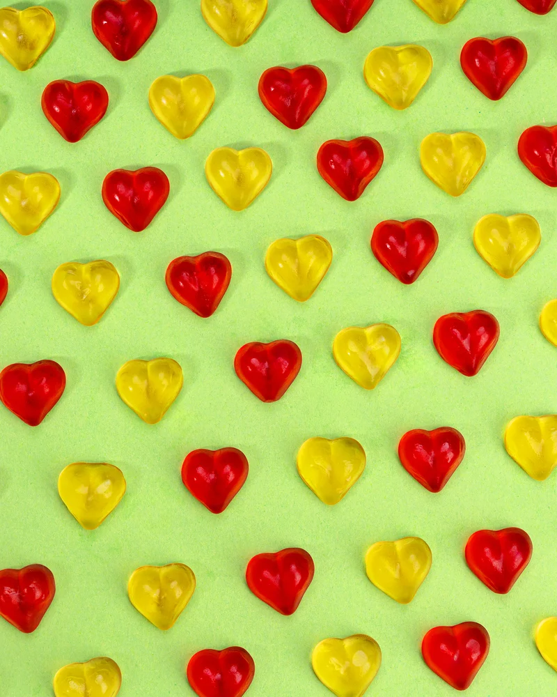 Fruchtgummi Pfirsichherzen – mit Fruchtsaft