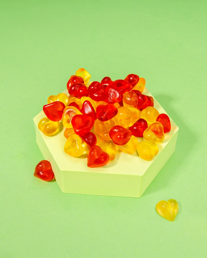 Fruchtgummi Pfirsichherzen – mit Fruchtsaft