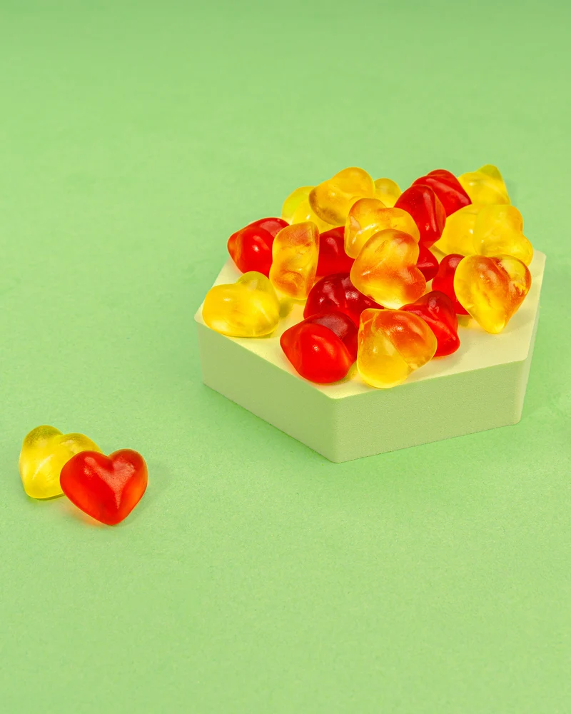 Fruchtgummi Pfirsichherzen – mit Fruchtsaft