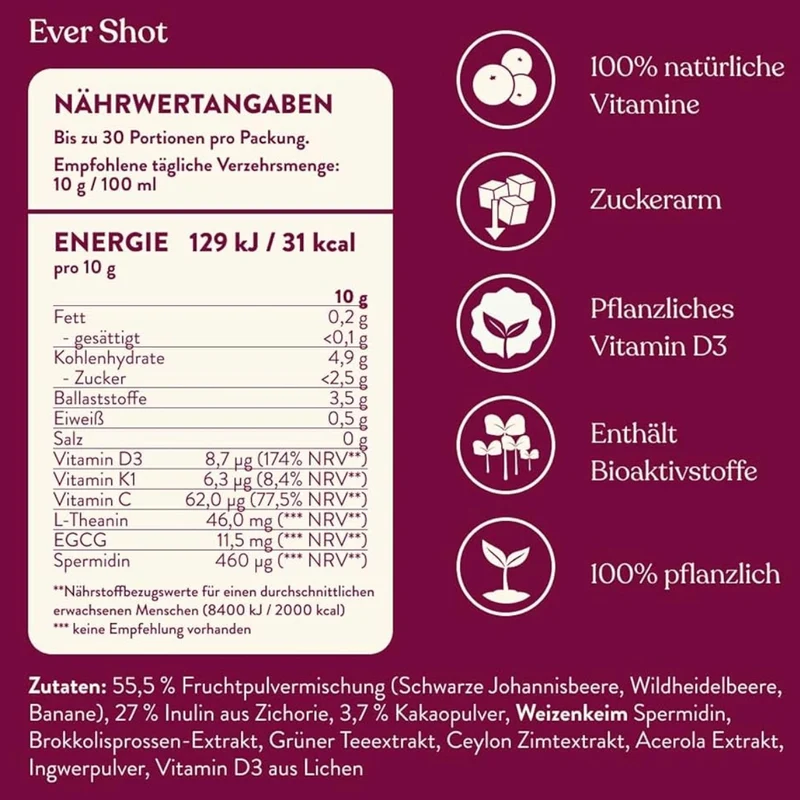 Blue Farm Ever Shot - Wie Bleibst Du Jung? - Vegan & Glutenfrei, 300g