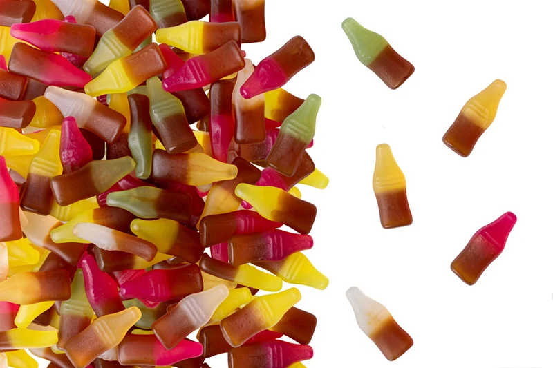 Fruchtgummi Cola-Flaschen – ohne Gelatine