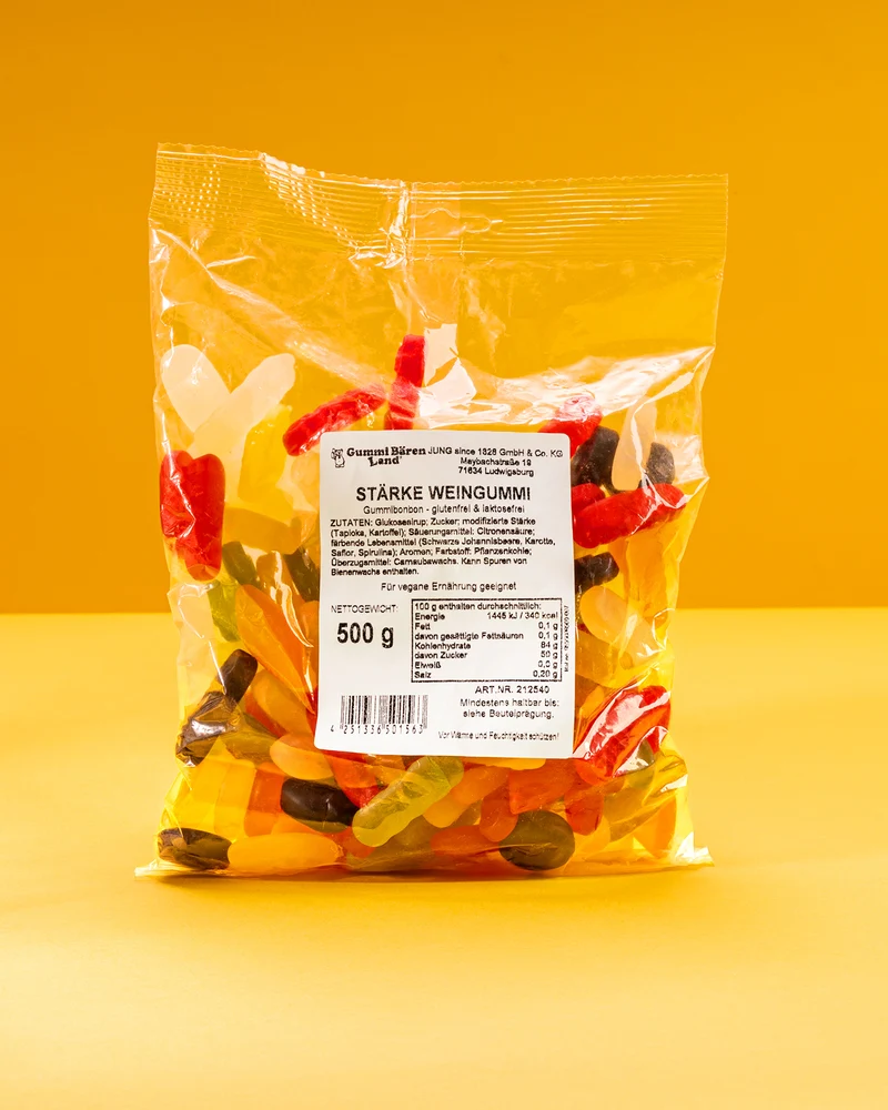 Fruchtgummi Weingummi – ohne Gelatine