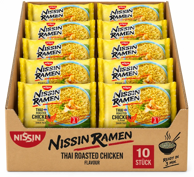 Nissin Ramen Thai Roasted Chicken, Multipack: 10x65g
