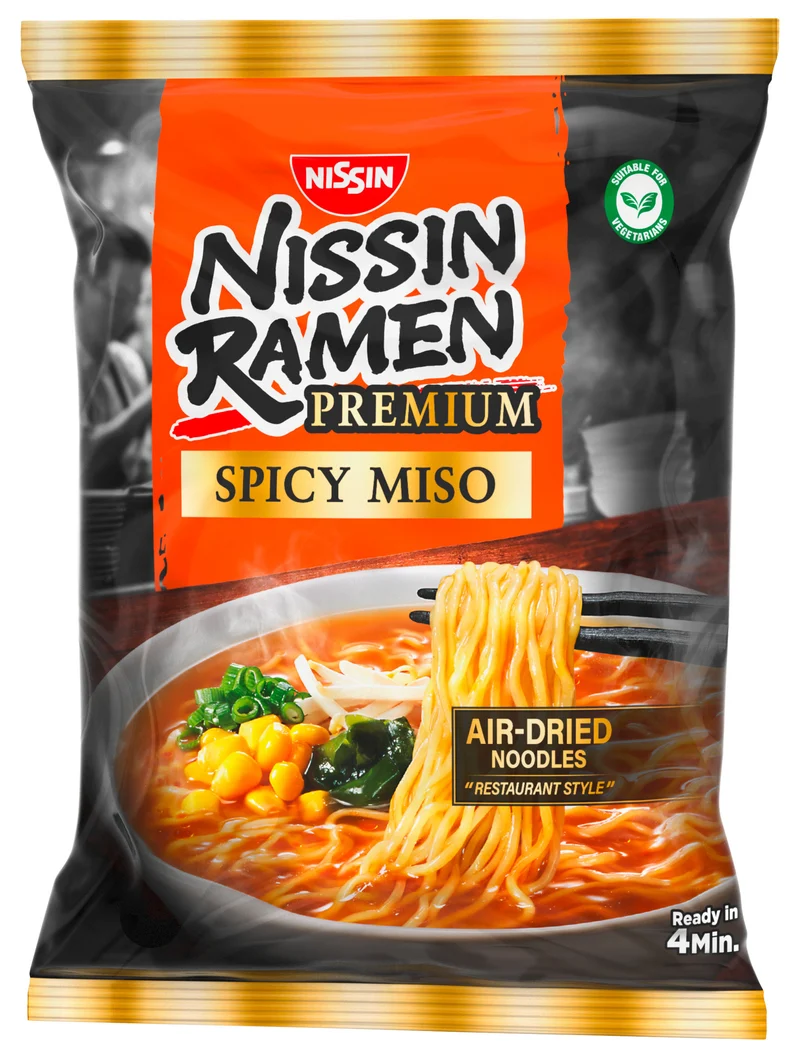 Nissin Ramen Premium Spicy Miso - Vegetarisch, Multipack: 10x90,7g