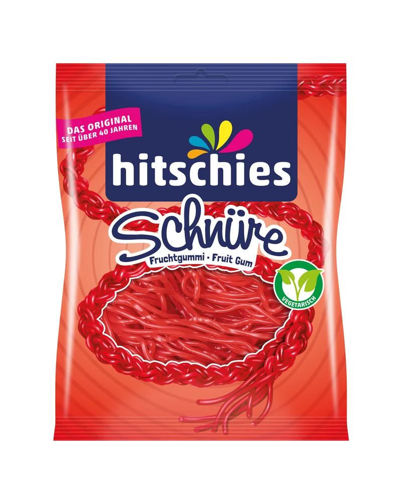 Hitschies Fruchtgummi Schnüre – Erdbeere