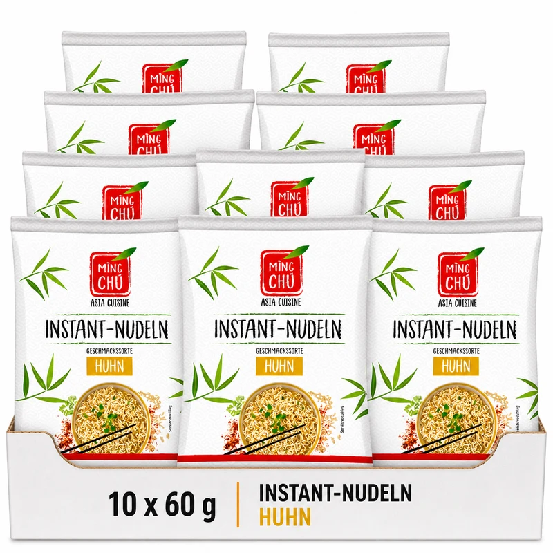 Ming Chu Instant-Nudeln Huhn, Multipack: 10x60g