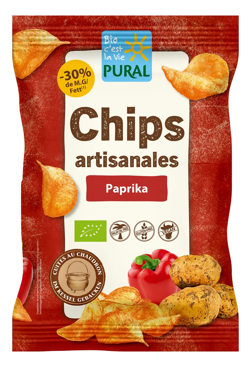 Pural Chips Artisanales Paprika - Bio & Vegan, 120g