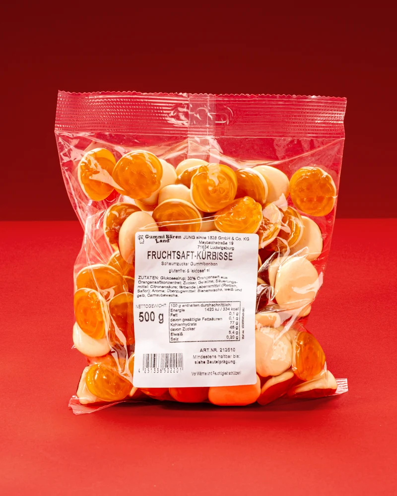 Fruchtgummi Kürbis – mit Fruchtsaft