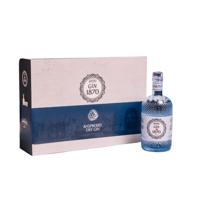 Gin1870 Raspberry Dry Gin Geschenkset mit 2 Gläsern