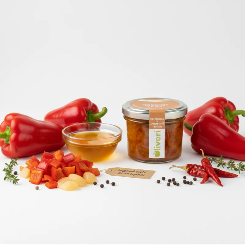 OLIVIERI Composta Peperoni & Miele (120g) | Gourmet-Dip zu Käse & Gegrilltem
