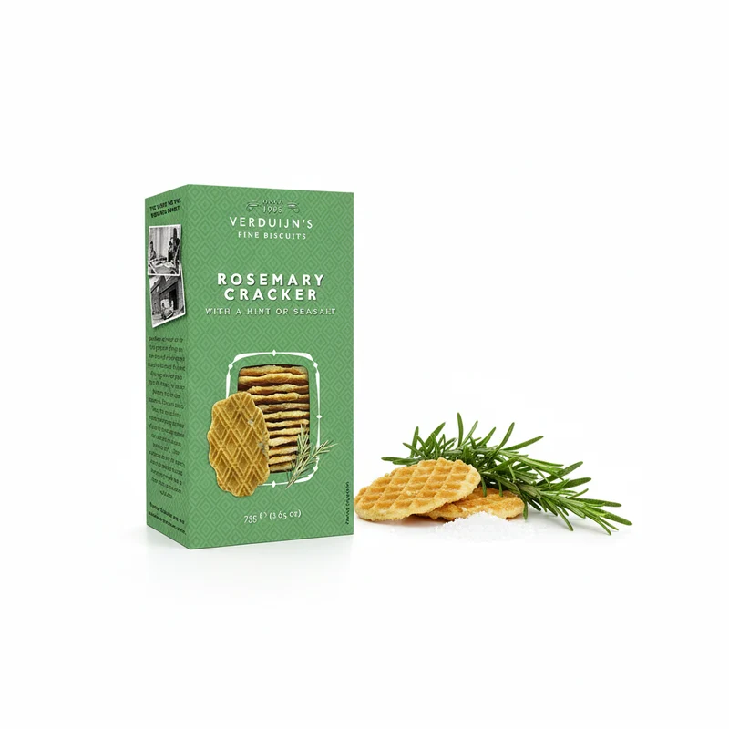 VERDUIJN'S Rosmarin Waffel Salzig (75g) | Gourmet Cracker für Käseplatten