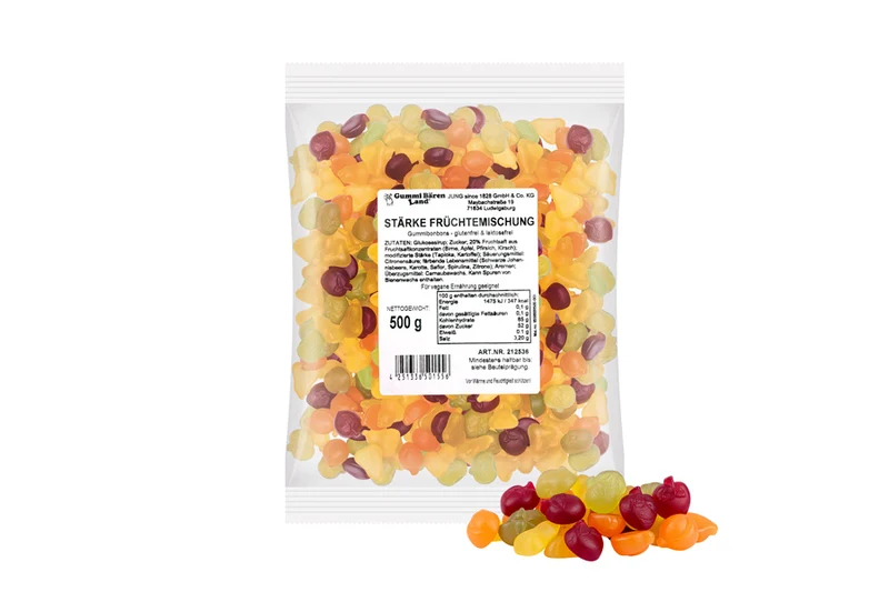 Fruchtgummi Früchtemischung – mit Fruchtsaft, ohne Gelatine