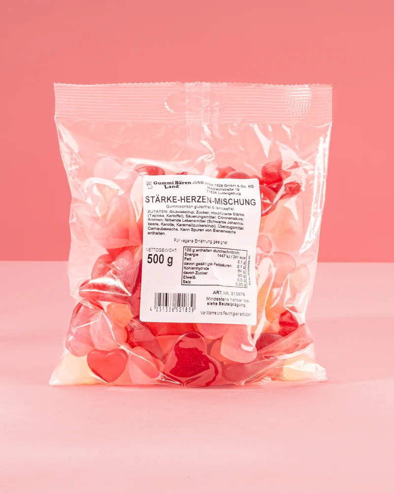 Fruchtgummi Herzen-Mischung – ohne Gelatine