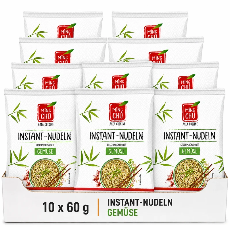 Ming Chu Instant-Nudeln Gemüse, Multipack: 10x60g