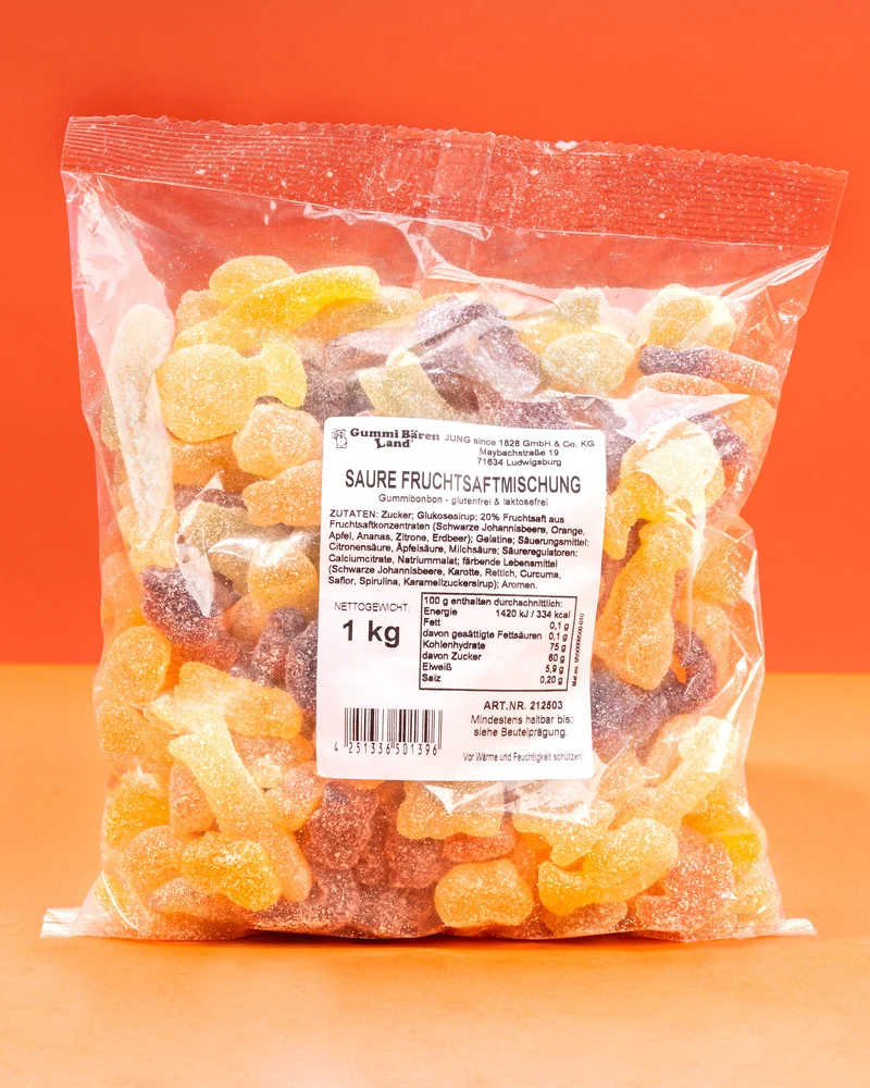 Fruchtgummi Mischung – sauer und mit Fruchtsaft
