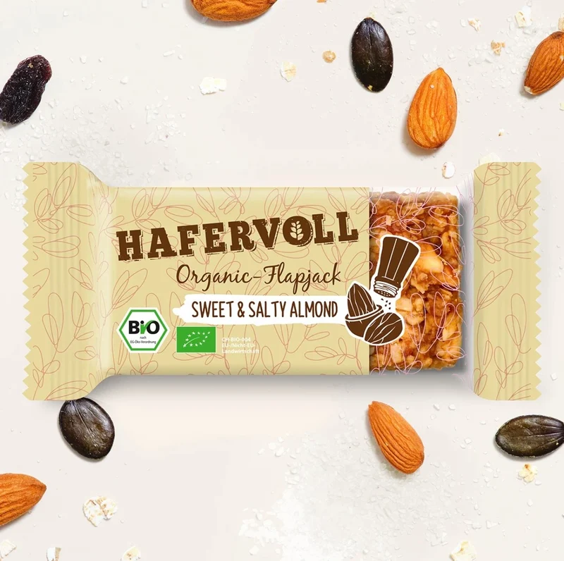 Hafervoll Sweet & Salty Almond Flapjack - Bio & Palmölfrei, 60 g