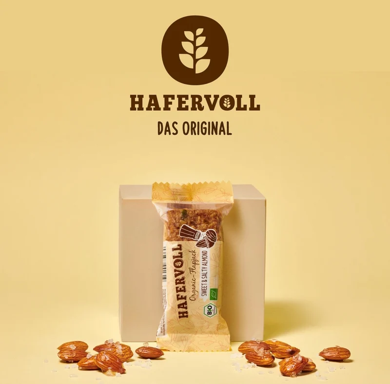 Hafervoll Sweet & Salty Almond Flapjack - Bio & Palmölfrei, 60 g