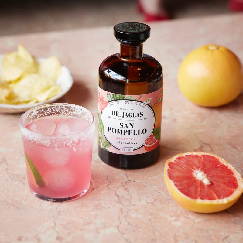 Dr. Jaglas San Pompello - Alkoholfreier Grapefruit Aperitif - Vegan & Glutenfrei, 500ml