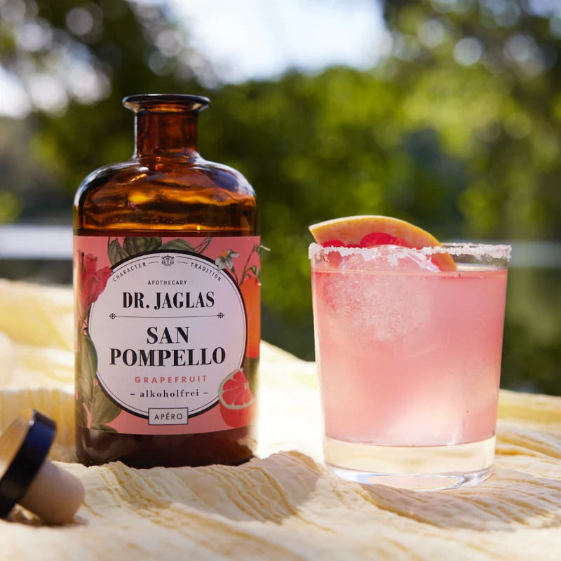Dr. Jaglas San Pompello - Alkoholfreier Grapefruit Aperitif - Vegan & Glutenfrei, 500ml