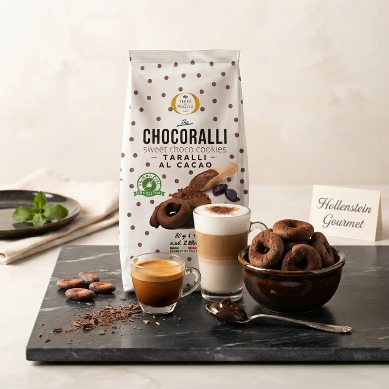TERRE DI PUGLIA Süße Taralli mit Schokolade (Chocoralli) – 80g