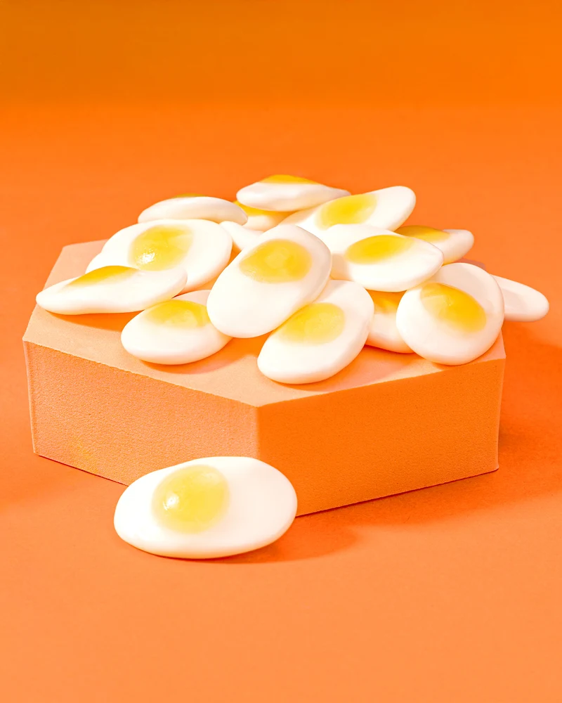 Schaumzucker Spiegeleier – mit Orangensaft