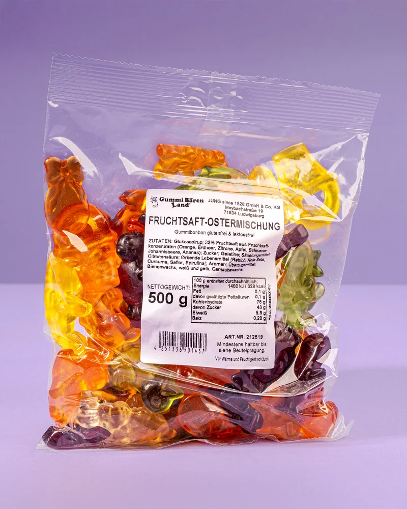 Fruchtgummi Ostermischung – mit Fruchtsaft