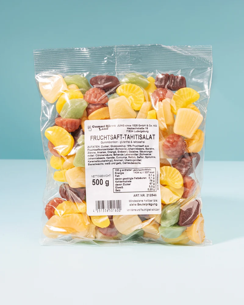 Fruchtgummi Tahiti Salat – mit Fruchtsaft