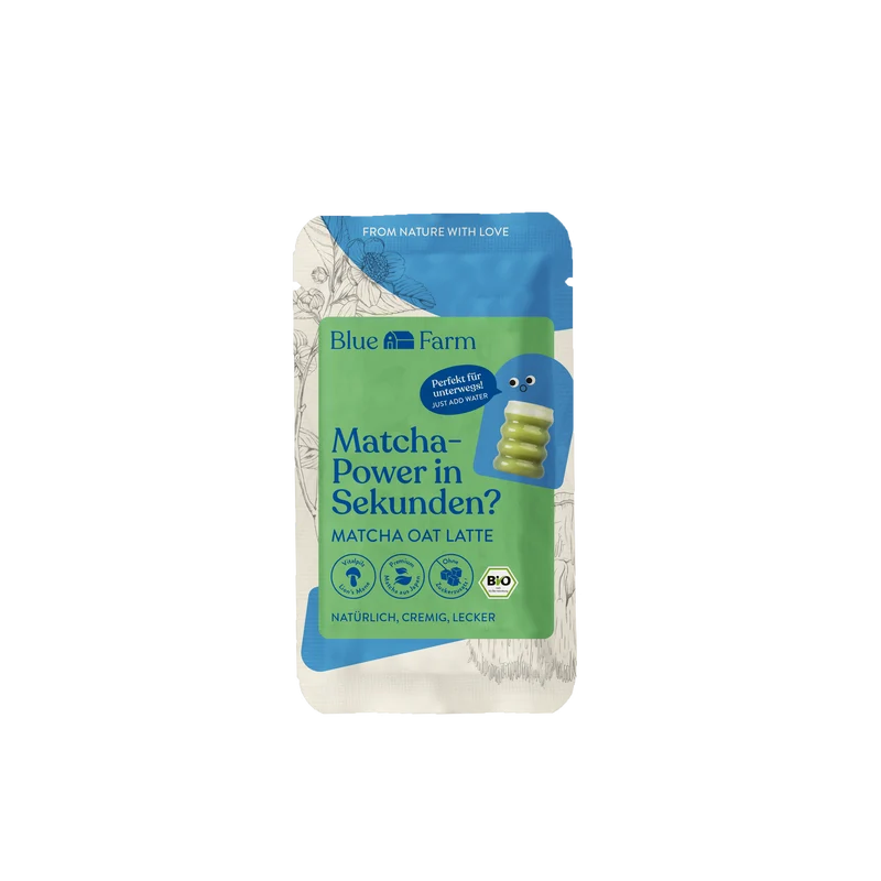 Blue Farm Matcha - Power in Sekunden? - Matcha Oat Latte, 24 g