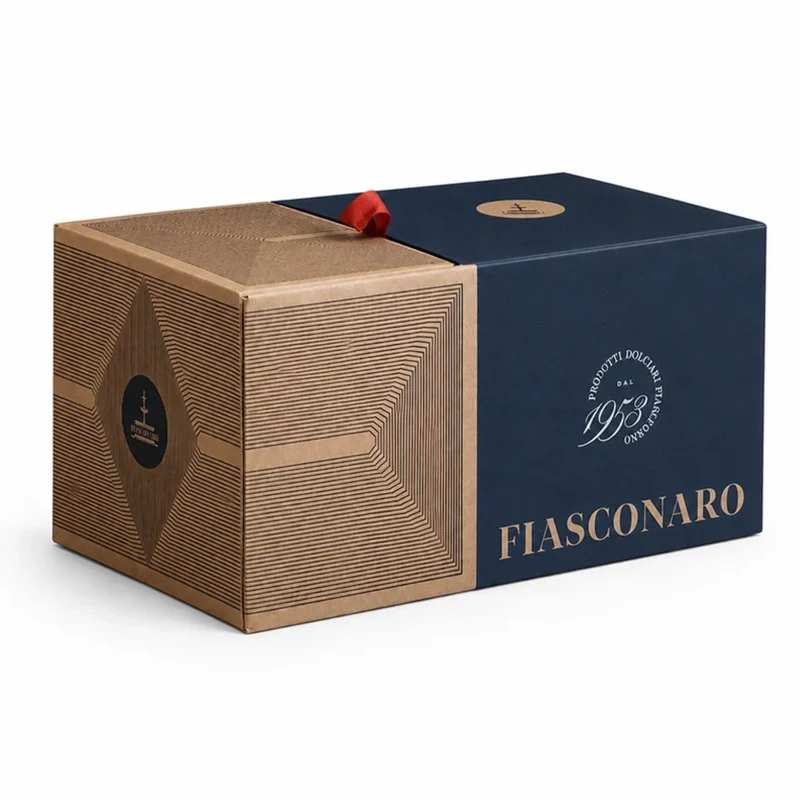 FIASCONARO Luxus-Geschenkset "Strenna Degustazione" (Doppel-Panettone Präsentkorb mit Zitrusfrüchten, Schokolade & Fruchtaufstrichen)