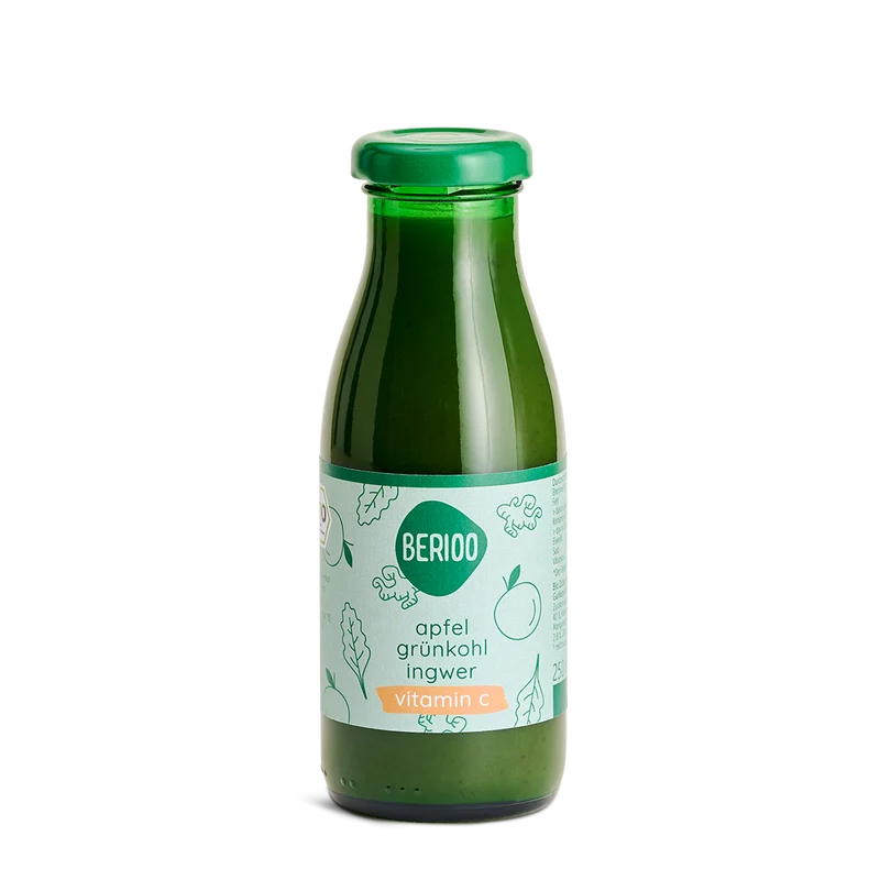 Berioo Saft: Apfel, Grünkohl, Ingwer - Bio & Vegan, 250ml