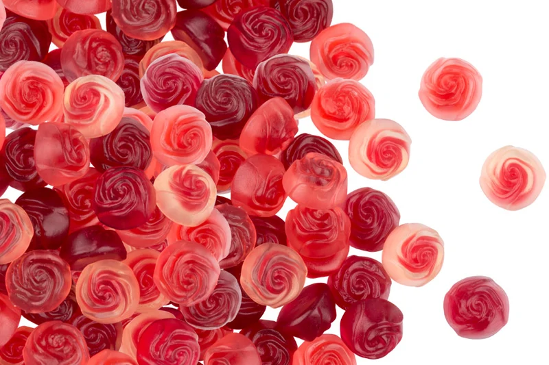 Fruchtgummi Rosenblüten – mit Fruchtsaft