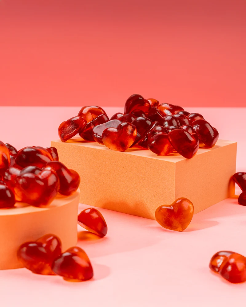 Fruchtgummi Herzen Himbeere – mit Fruchtsaft