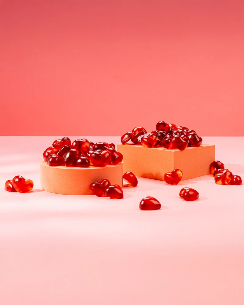Fruchtgummi Herzen Himbeere – mit Fruchtsaft