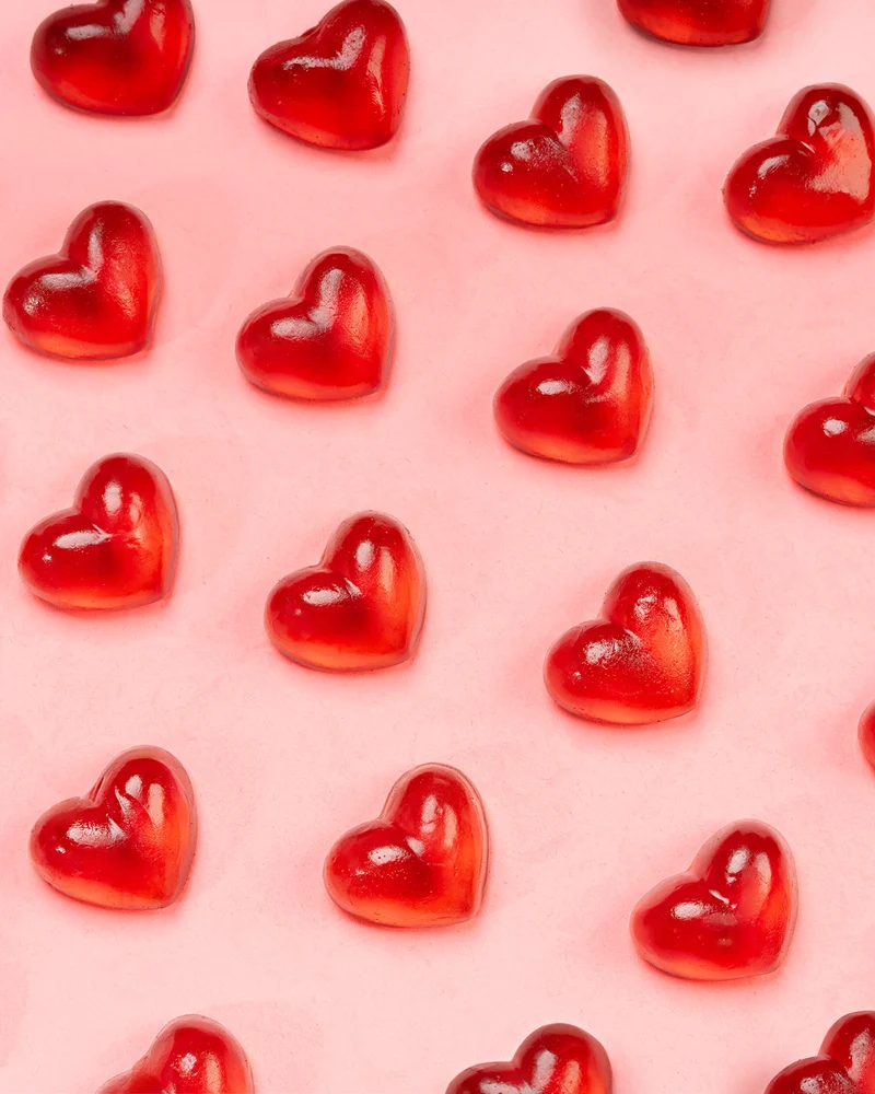 Fruchtgummi Herzen Himbeere – mit Fruchtsaft