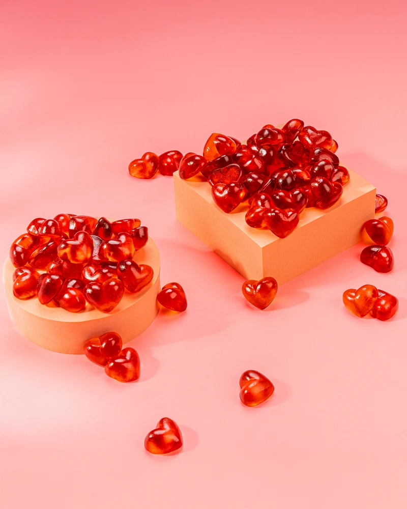 Fruchtgummi Herzen Himbeere – mit Fruchtsaft