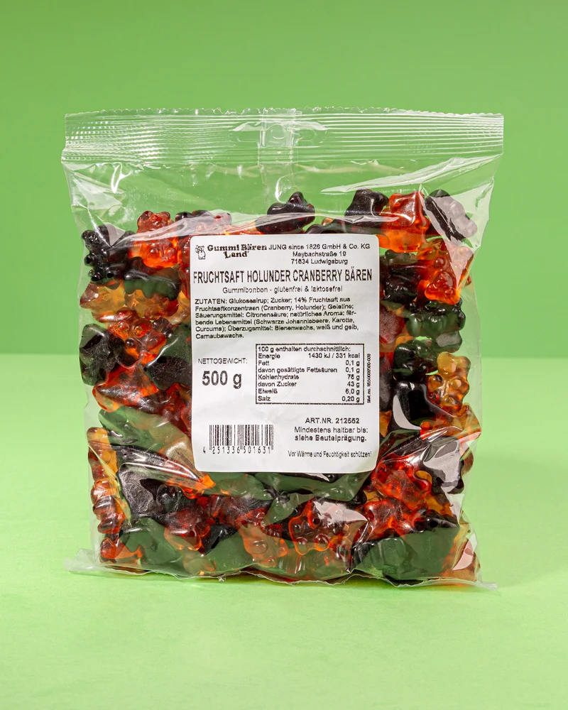 Fruchtgummi Holunder Cranberry Bären – mit Fruchtsaft